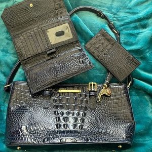 Brahmin purse, wallet and checkbook. All in great condition. The color is navy.